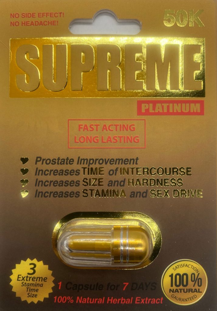 Supreme 50k Platinum Men Sexual Supplement Enhancement Pill Rhino Platinum 7