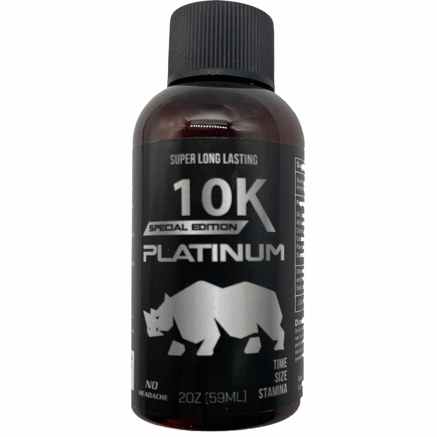 Rhino 10k Platinum Black Sexual Enhancement Drink Bottle Rhino Platinum 7