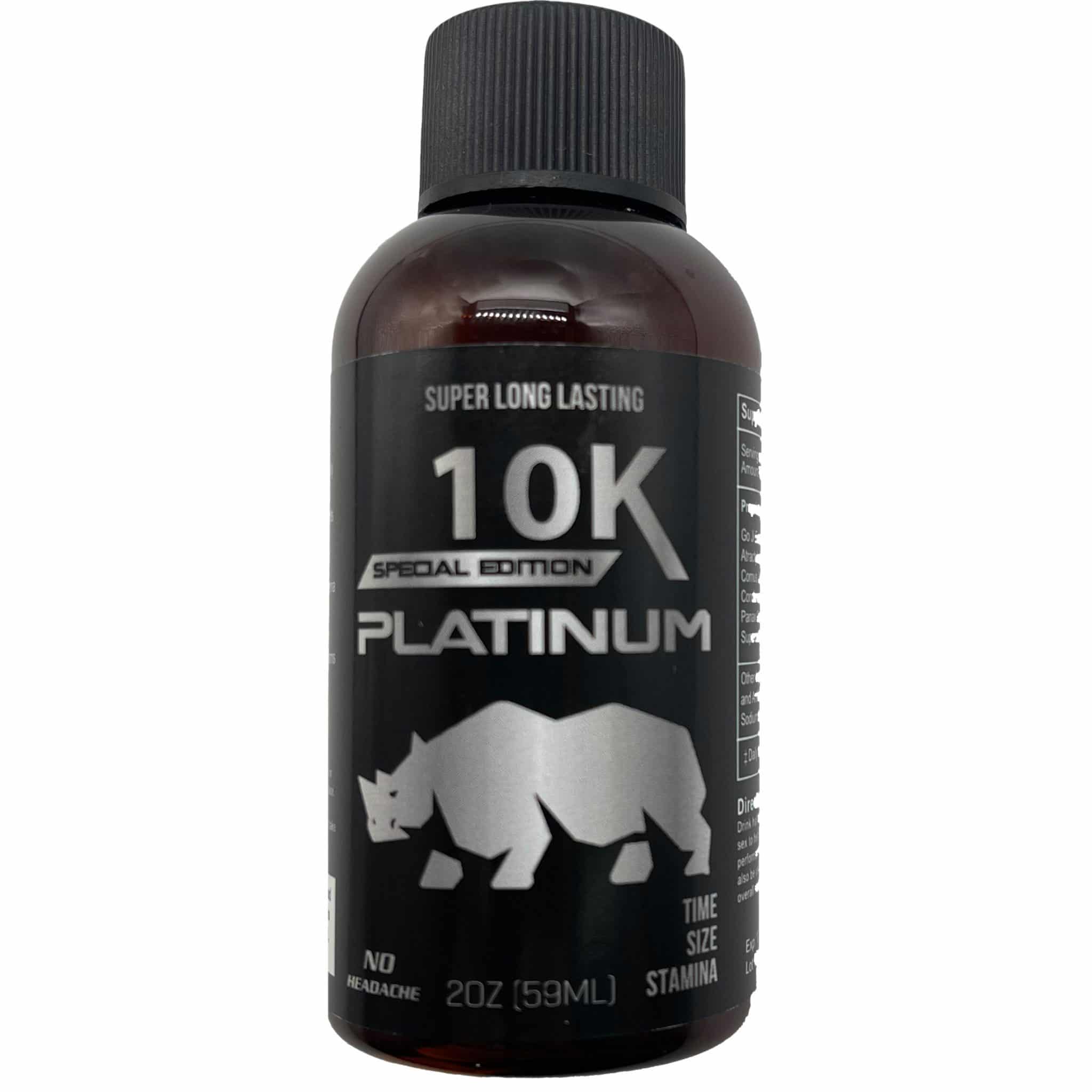 Rhino 10K Platinum Black Sexual Enhancement Drink Bottle - Rhino Platinum 7