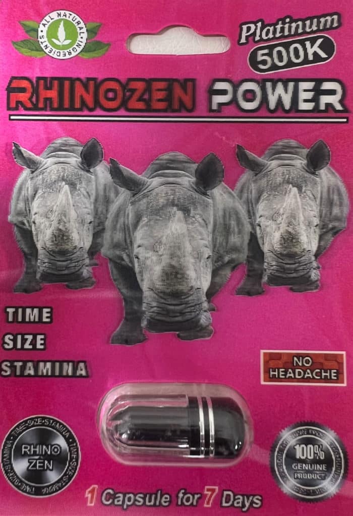 RhinoZen Power 500K Sexual Enhancement Pill - Rhino Platinum 7